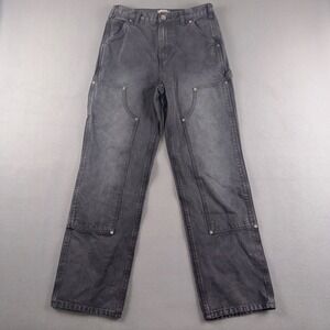 Elwood Double Knee Painter Pants Washed Black Cotton Canvas Utility Workwear 28